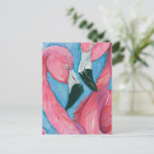 Carte Postale Deux Flamants roses (Debout devant)