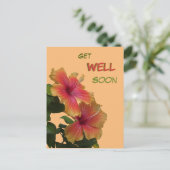 Carte Postale Deux Fleurs D'Hibiscus Orange Se Font Bien Bientôt (Debout devant)
