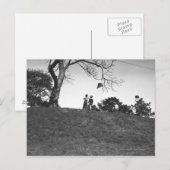 Carte Postale Deux garçons volent un cerf-volant sur la colline (Devant / Derrière)