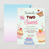 Carte Postale Deux gâteaux cupcake Sprinkle 2ème anniversaire Fi (Devant / Derrière)