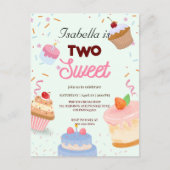 Carte Postale Deux gâteaux cupcake Sprinkle 2ème anniversaire Fi (Devant)