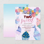 Carte Postale Deux gâteaux doux ballon sirène 2e anniversaire (Devant / Derrière)