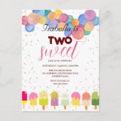 Carte Postale Deux glaces Sweet et 2e anniversaire de fille (Devant)