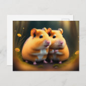 Carte Postale Deux hamsters en amour (Devant / Derrière)