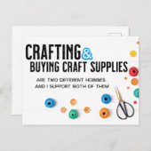 Carte Postale Deux hobbies différents (Devant / Derrière)