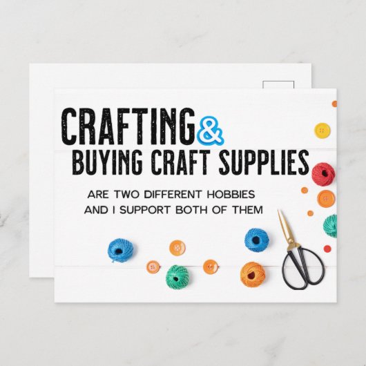 Carte Postale Deux hobbies différents (Devant / Derrière)