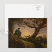 Carte Postale Deux hommes qui envisagent la lune (Devant / Derrière)