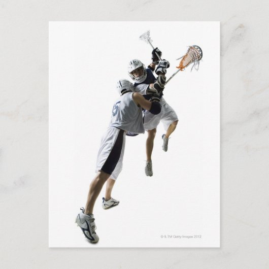 Carte Postale Deux jeunes hommes en lacrosse 2 (Devant)