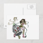 Carte Postale Deux Jolies Oiseaux (Devant / Derrière)