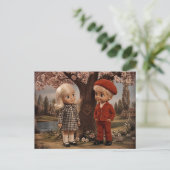 Carte Postale Deux jolies poupées rétro  (Debout devant)