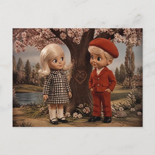 Carte Postale Deux jolies poupées rétro  (Devant)