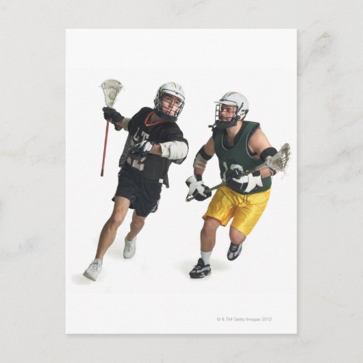 Carte Postale deux joueurs de crosse masculin caucasiens de (Devant)