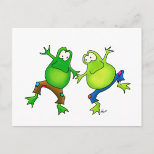 Carte Postale Deux joyeux compagnons de grenouilles