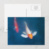 Carte Postale Deux koi japonais dans l'étang (Devant / Derrière)