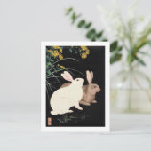 Carte Postale Deux lapins la nuit (Debout devant)