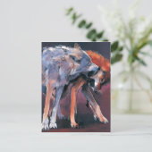 Carte Postale Deux loups 2001 (Debout devant)