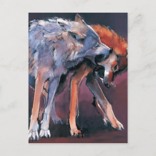 Carte Postale Deux loups 2001