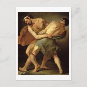 Carte Postale Deux lutteurs