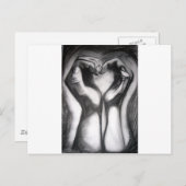 Carte Postale deux mains - un coeur (Devant / Derrière)