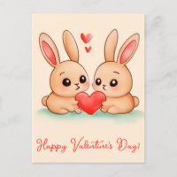 Deux mignons lapins avec le coeur.