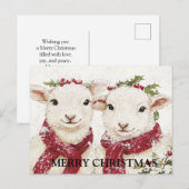 Carte Postale Deux mignons moutons (Devant / Derrière)