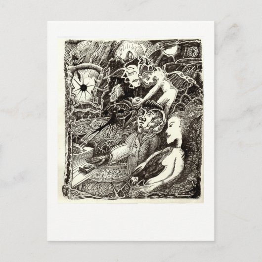 Carte Postale Deux Mondes, par Brian Benson. (Devant)