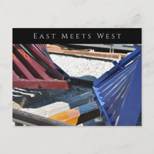 Carte Postale Deux Moteurs À Vapeur, East Mevers West, Golden Sp