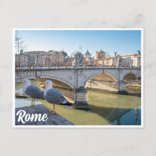 Carte Postale Deux mouettes contre Rome, Italie