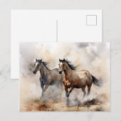 Carte Postale "Deux moutardes sauvages" Aquarelle occidentale Du (Devant / Derrière)