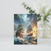 Carte Postale Deux navires en mer (Debout devant)