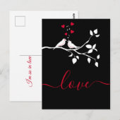 Carte Postale deux oiseaux en amour (Devant / Derrière)