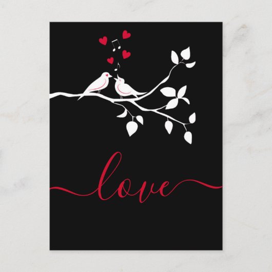 Carte Postale deux oiseaux en amour (Devant)