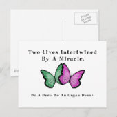 Carte Postale Deux Papillons Sont Un (Devant / Derrière)