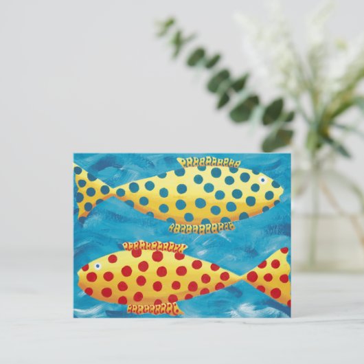 Carte Postale Deux Peinture de Poisson (Debout devant)