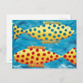 Carte Postale Deux Peinture de Poisson (Devant / Derrière)