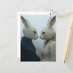 Carte Postale Deux personnes dans des masques de lapin