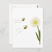 Carte Postale Deux petites abeilles mignonnes (Devant / Derrière)