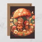 Carte Postale Deux petites filles adorables elfes (Devant / Derrière)