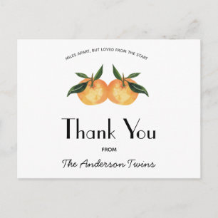 Carte Postale Deux petites villes Baby shower jumeau par Mail In