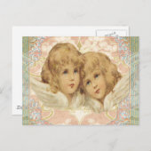 Carte Postale Deux petits anges Vintages (Devant / Derrière)