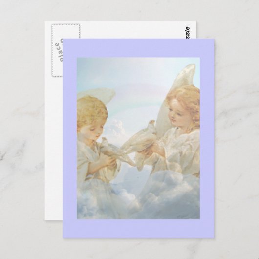 Carte Postale Deux petits chérubins. (Devant / Derrière)