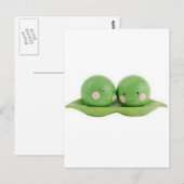 Carte Postale Deux petits pois dans un pois (Devant / Derrière)