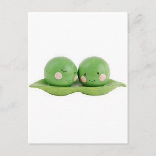 Carte Postale Deux petits pois dans un pois (Devant)