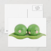 Carte Postale Deux petits pois dans un pois (Devant / Derrière)