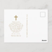 Carte Postale Deux photos croisées Première communion Merci (Dos)