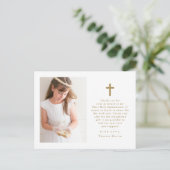 Carte Postale Deux photos croix Première communion Merci (Debout devant)