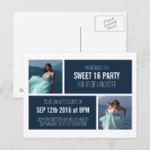 Carte Postale Deux photos Invitation de la fête (Devant / Derrière)