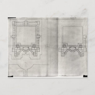 Carte Postale Deux plans pour le premier projet du Louvre