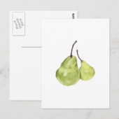 Carte postale Deux poires vertes (Devant / Derrière)