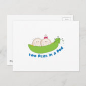 Carte Postale Deux Pois Dans Un Pois (Devant / Derrière)